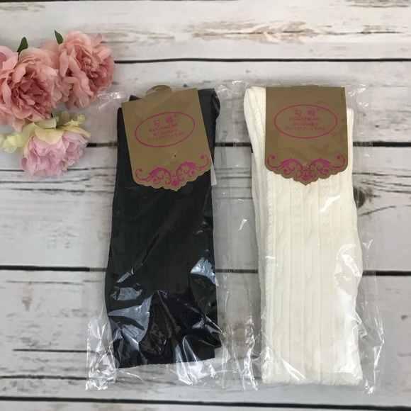 Sexy Striped Cable Knit Navy Over the Knee Socks - Picture 9 of 11